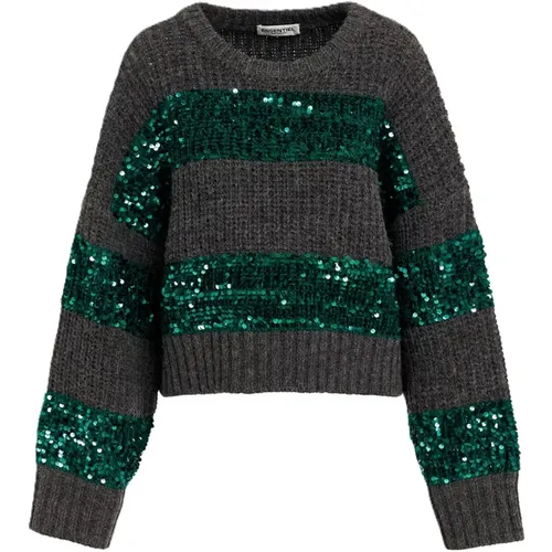 Sequin Oversized Knit Sweater , female, Sizes: S - Essentiel Antwerp - Modalova