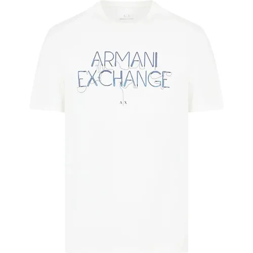 Weißes 3D-bedrucktes T-Shirt , Herren, Größe: XL - Emporio Armani - Modalova