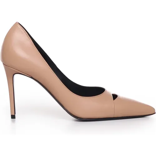 Nude Leder Pumps Schnitt Zeh Italien , Damen, Größe: 40 EU - Marc Ellis - Modalova