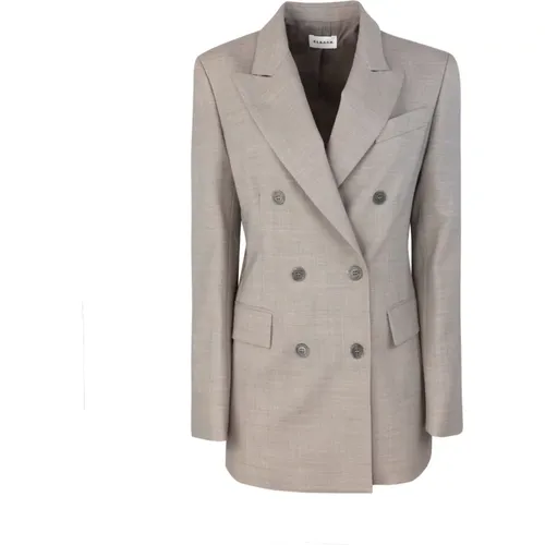 Grey Wool Blend Double-Breasted Blazer , female, Sizes: S, M - P.a.r.o.s.h. - Modalova