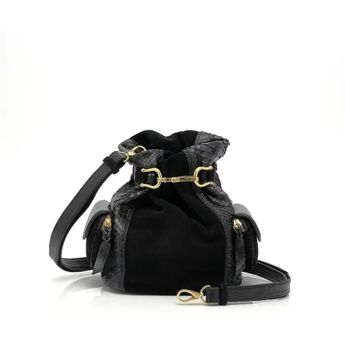 Lola Python Leather Shoulder Bag , female, Sizes: ONE SIZE - Claris Virot - Modalova