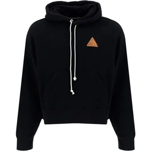 Sweatshirt with Drawstring Hood and Ribbed Trims , male, Sizes: S - Palm Angels - Modalova