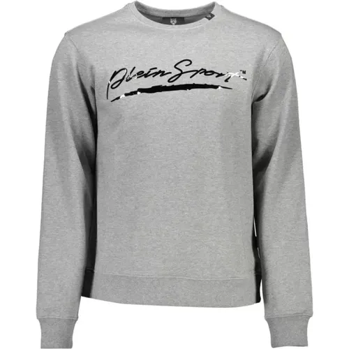 Sportlicher Grauer Logosweatshirt , Herren, Größe: M - Plein Sport - Modalova