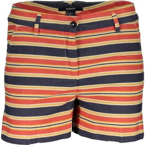 Bunte Damen Shorts 4 Tasche Knopf Reißverschluss Logo - Gant - Modalova