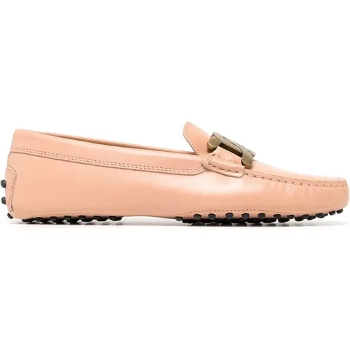 Powder Flat Shoes with Metal Chain , female, Sizes: 6 1/2 UK, 7 UK, 5 1/2 UK, 4 UK, 4 1/2 UK, 6 UK, 8 UK, 3 UK - TOD'S - Modalova