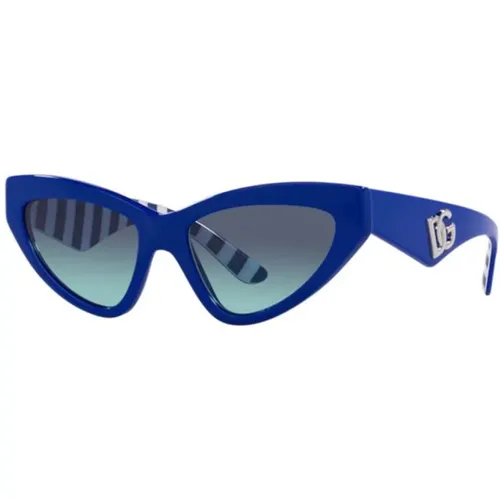 DG CrossedLarge Sonnenbrille,Zeitlose Cat-Eye Sonnenbrille mit blau verlaufenden Gläsern - Dolce & Gabbana - Modalova