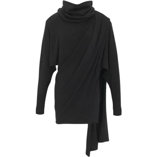 Wool Wrap Dress with Hood , female, Sizes: M - Saint Laurent - Modalova