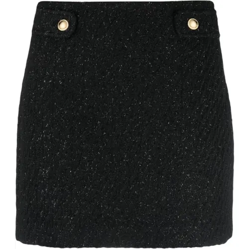 Tweed Mini Skirt with Gold Glitter Details , female, Sizes: S, L - Michael Kors - Modalova