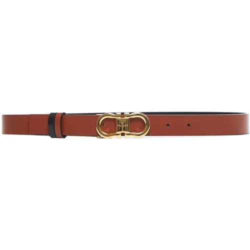 Reversible Leather Belt with Gancini Buckle , female, Sizes: 85 CM - Salvatore Ferragamo - Modalova