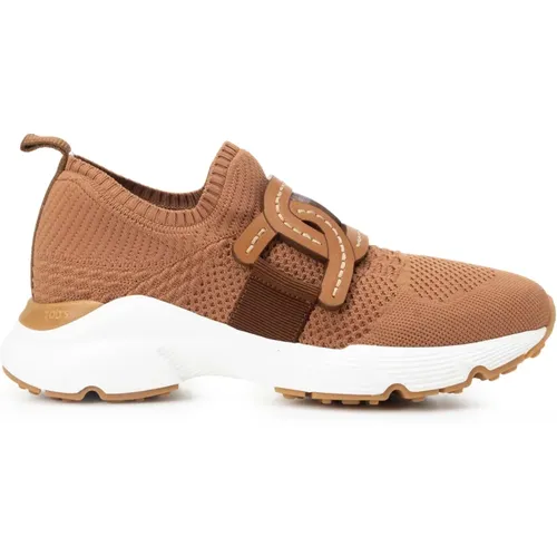 Elastische Mesh-Sneakers mit Lederkette , Damen, Größe: 37 1/2 EU - TOD'S - Modalova