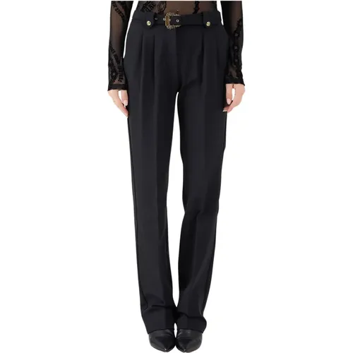 Schwarze Zigarettenhose mit Pinces - Versace Jeans Couture - Modalova