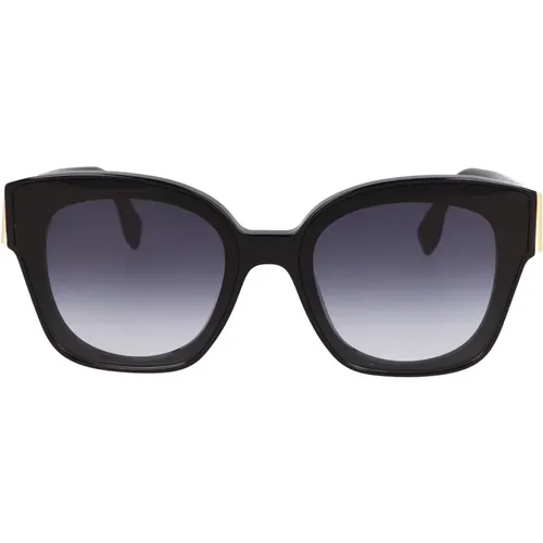Quadratische Rahmen Sonnenbrille,Glamouröse Sonnenbrille mit blau getönten Gläsern - Fendi - Modalova