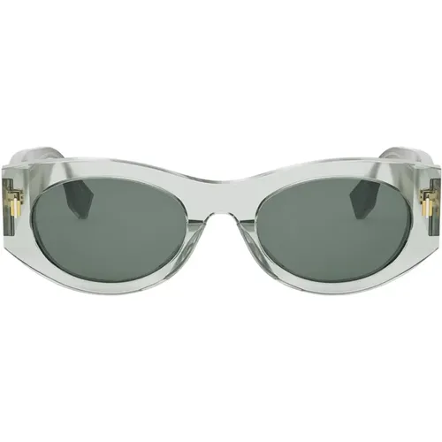 Glasses,Oval Grün Transparent Sonnenbrille Fe40125I 95N - Fendi - Modalova