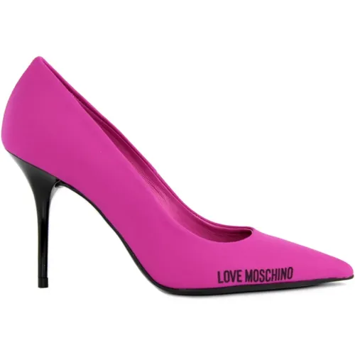 Fuchsia Stoff Decollete , Damen, Größe: 37 EU - Love Moschino - Modalova