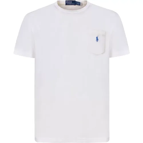 Keramik Weiß Baumwoll T-shirt , Herren, Größe: M - Polo Ralph Lauren - Modalova
