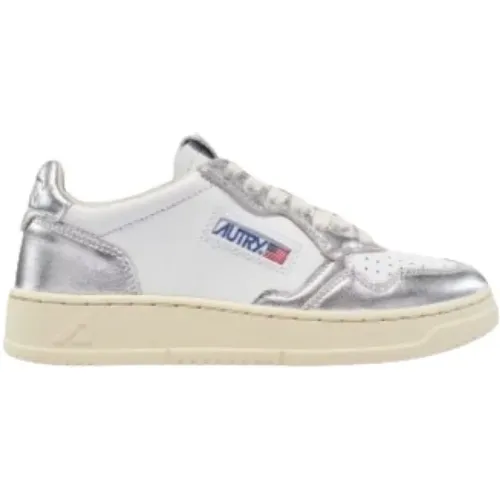Bicolor Leder Sneakers, Weiß/Silber - Autry - Modalova