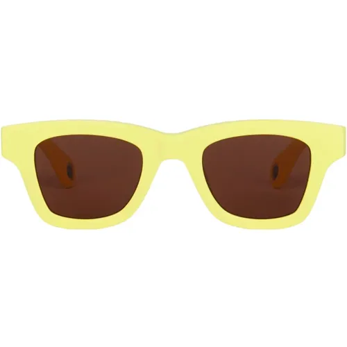 Les Lunettesocio Gelbe Sonnenbrille , Damen, Größe: ONE Size - Jacquemus - Modalova
