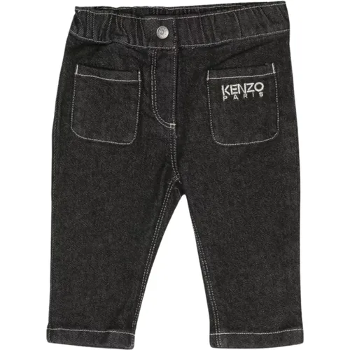 Schwarze Kinderjeans Elastischer Bund Frosch - Kenzo - Modalova