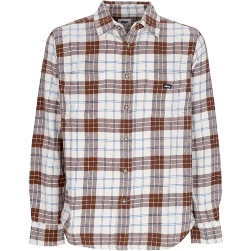 Check Print Flannel Long Sleeve Shirt , male, Sizes: S, L, XL - Obey - Modalova