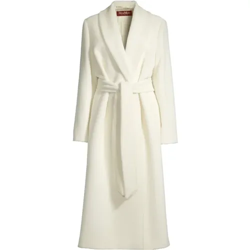 Alpaca Wool Coat with Belt , female, Sizes: L - Max Mara Studio - Modalova
