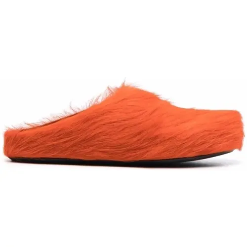 Orange Leder Slip-On Flach Marni - Marni - Modalova