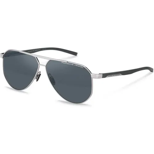 Silberner Rahmen Graue Linse Sonnenbrille - Porsche Design - Modalova