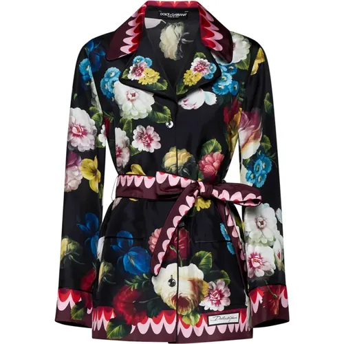 Flower Power Pajama Shirts , female, Sizes: S - Dolce & Gabbana - Modalova