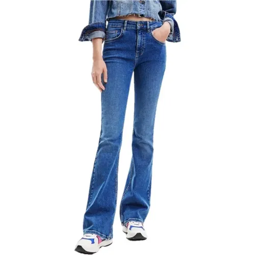 Flared Slim Jeans , Damen, Größe: 2XL - Desigual - Modalova