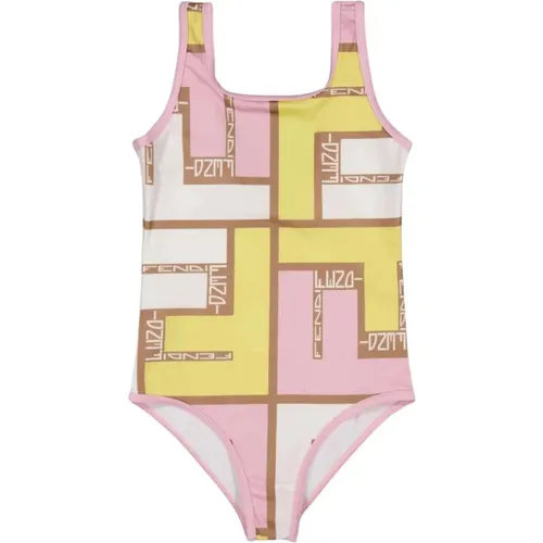 Puzzle Swimsuit Pink Fendi - Fendi - Modalova