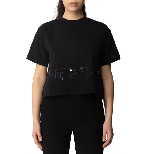 Schwarzes Baumwoll-T-Shirt und Polo-Set,T-Shirts - Elisabetta Franchi - Modalova