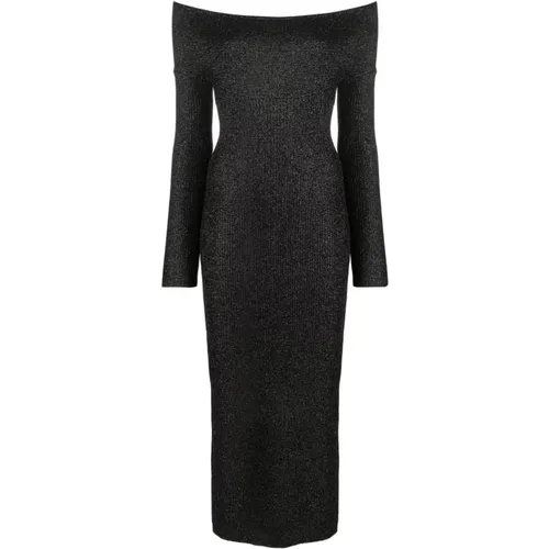 Grey Off-Shoulder Long-Sleeve Gown , female, Sizes: XS, S - Khaite - Modalova