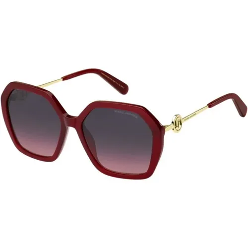 Rote Sonnenbrille mit grauen Fuchsia-Gläsern - Marc Jacobs - Modalova