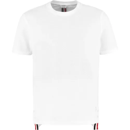 Baumwoll-Piqué T-Shirt mit Asymmetrischem Saum - Thom Browne - Modalova