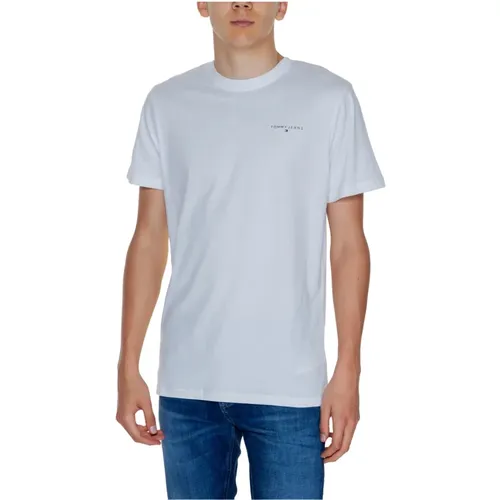 Herren Linear T-Shirt Herbst/Winter Kollektion , Herren, Größe: L - Tommy Jeans - Modalova
