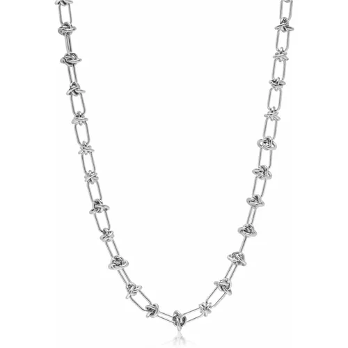 Womens Silver Barbed Wire Necklace - Nialaya - Modalova