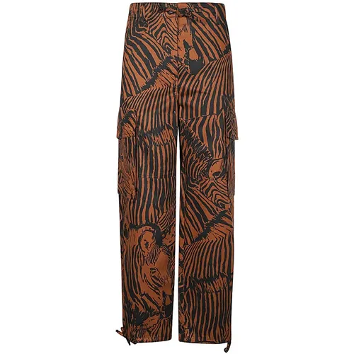 Striped Cargo Pants with Elastic Waist , female, Sizes: M, 4XS, 2XS, XS, S, L - Max Mara Weekend - Modalova