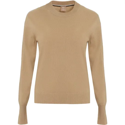 Kaschmir Crew-Neck Pullover , Damen, Größe: L - Hugo Boss - Modalova