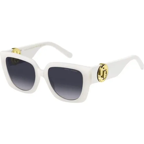Sonnenbrille mit Elfenbeinrahmen und dunkelgrau getönten Gläsern - Marc Jacobs - Modalova