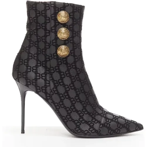 Pre-owned Leather boots , female, Sizes: 5 UK - Balmain Pre-owned - Modalova