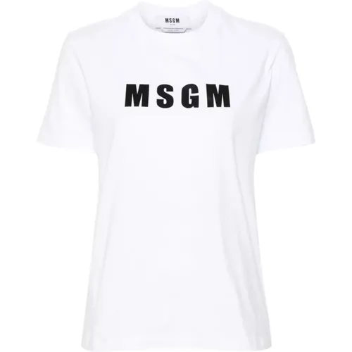 Logo-Print Rundhals T-Shirt Msgm - Msgm - Modalova