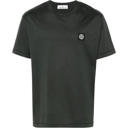 Graue T-Shirts und Polos , Herren, Größe: S - Stone Island - Modalova