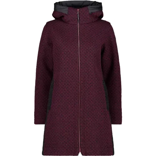 Wooltech Coat with Jacquard Effect , female, Sizes: M, S, L - CMP - Modalova