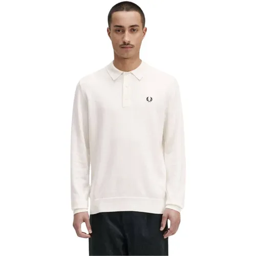 Long Sleeve Knit Polo , male, Sizes: M - Fred Perry - Modalova