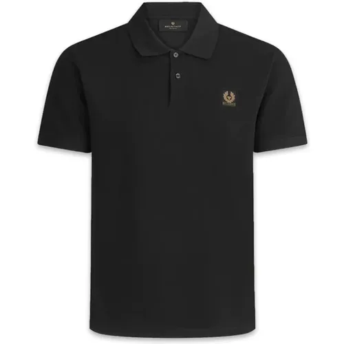 Diskreter Stil Schwarzes Baumwoll-Pique Polo , Herren, Größe: 2XL - Belstaff - Modalova