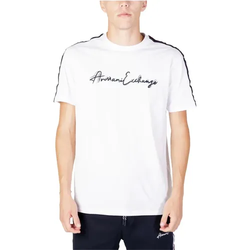 Weißes Print T-Shirt für Männer - Armani Exchange - Modalova