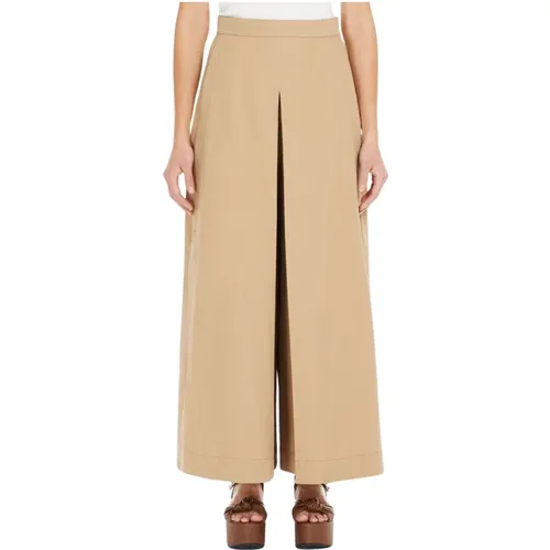 Wide Leg Cotton Trousers , female, Sizes: M, S - Max Mara Weekend - Modalova