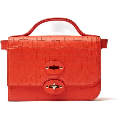 Rote Cayman Handtasche Ss24 , Damen, Größe: ONE Size - Zanellato - Modalova