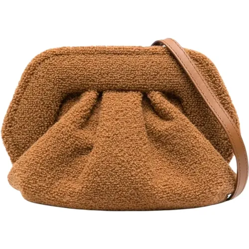 Braune Handtasche mit Rüschen und Verstellbarem Riemen - THEMOIRè - Modalova