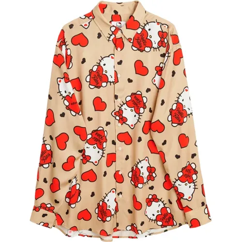 Hello Kitty Heart Print Overshirt - Soulland - Modalova