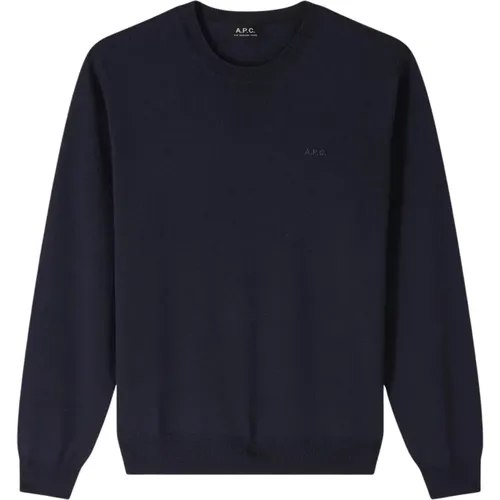 Navy Merino Wool Jumper , male, Sizes: L, XL - A.p.c. - Modalova